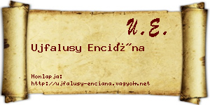 Ujfalusy Enciána névjegykártya